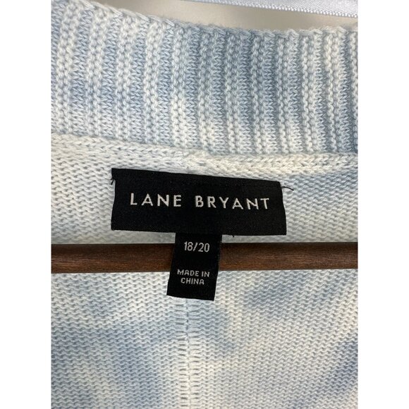 Lane Bryant Womens Tie-Dye Open Front Cardigan Blue & White Size 18/20 - Picture 3 of 8